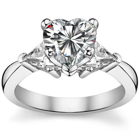 5mm Triangle Moissanite Engagement Setting Set, .9ct