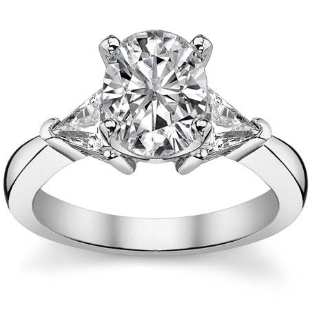 5mm Triangle Moissanite Engagement Setting Set, .9ct