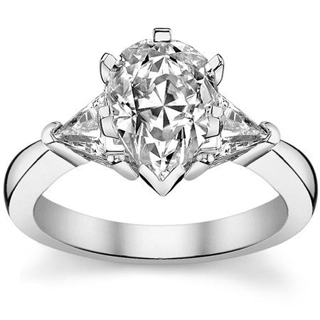 5mm Triangle Moissanite Engagement Setting Set, .9ct