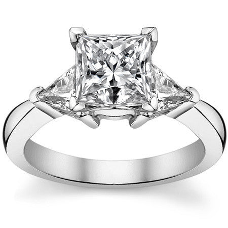 5mm Triangle Moissanite Engagement Setting Set, .9ct