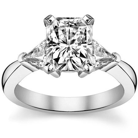 5mm Triangle Moissanite Engagement Setting Set, .9ct