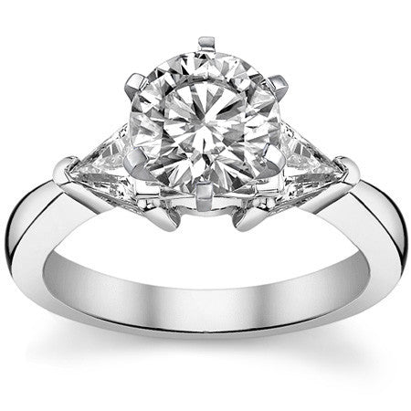 5mm Triangle Moissanite Engagement Setting Set, .9ct