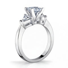 5mm Triangle Moissanite Engagement Setting Set, .9ct