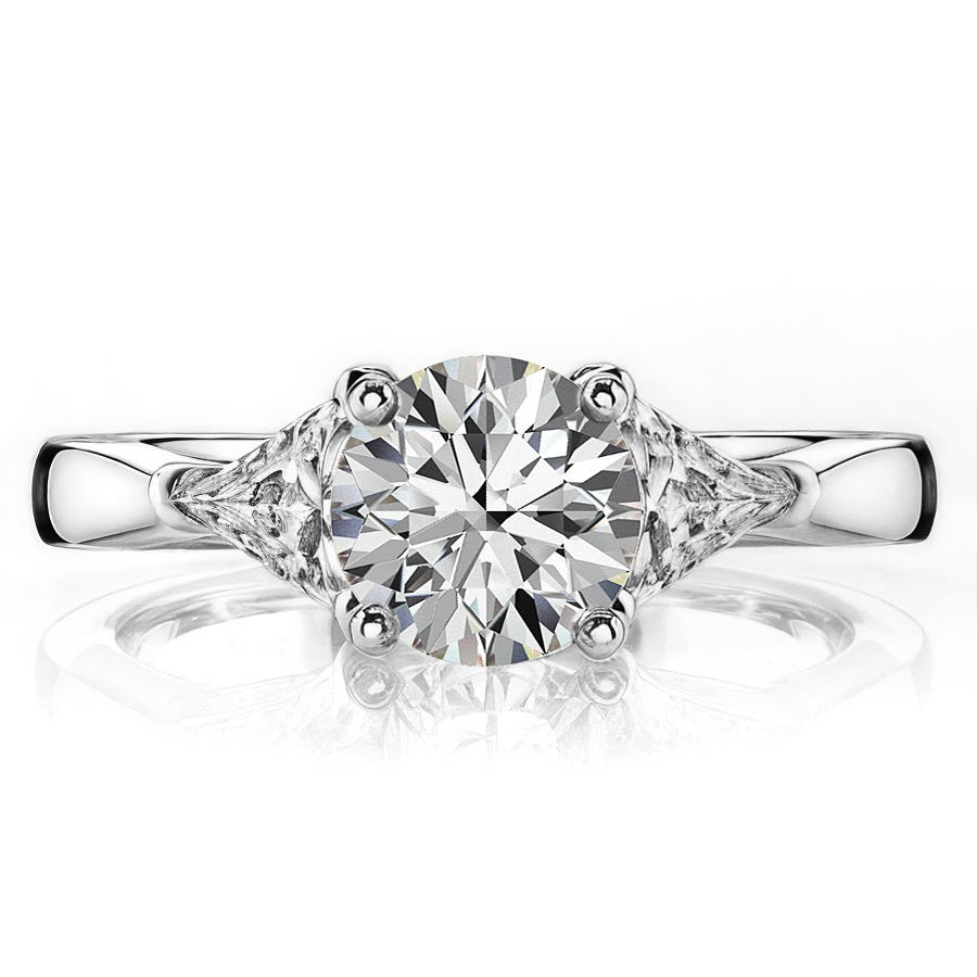 5mm Triangle Moissanite Engagement Setting Set, .9ct