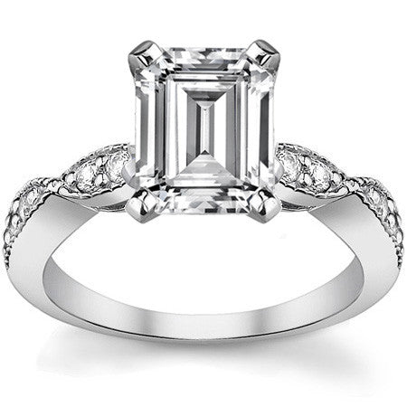 Moissanite Scalloped Milgrain Style Engagement Ring Setting