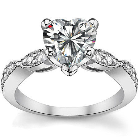 Moissanite Scalloped Milgrain Style Engagement Ring Setting