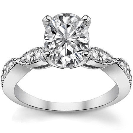 Moissanite Scalloped Milgrain Style Engagement Ring Setting