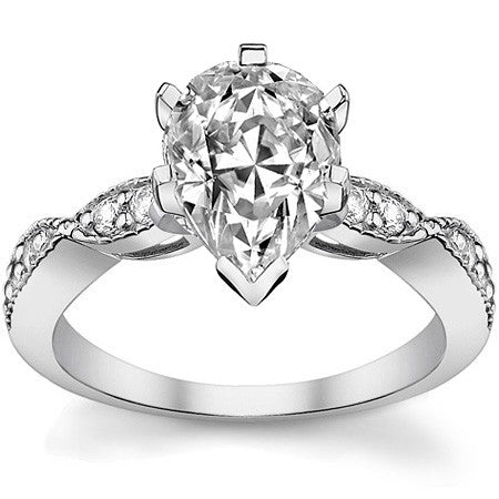 Moissanite Scalloped Milgrain Style Engagement Ring Setting