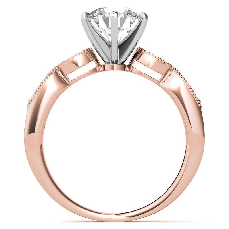 Moissanite Scalloped Milgrain Style Engagement Ring Setting
