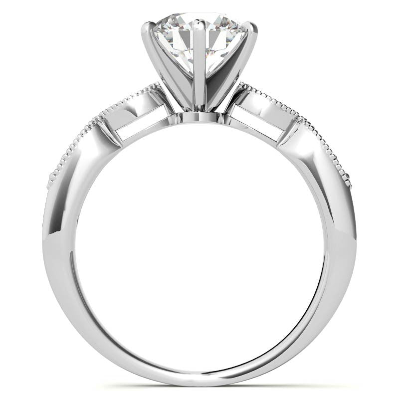 Moissanite Scalloped Milgrain Style Engagement Ring Setting