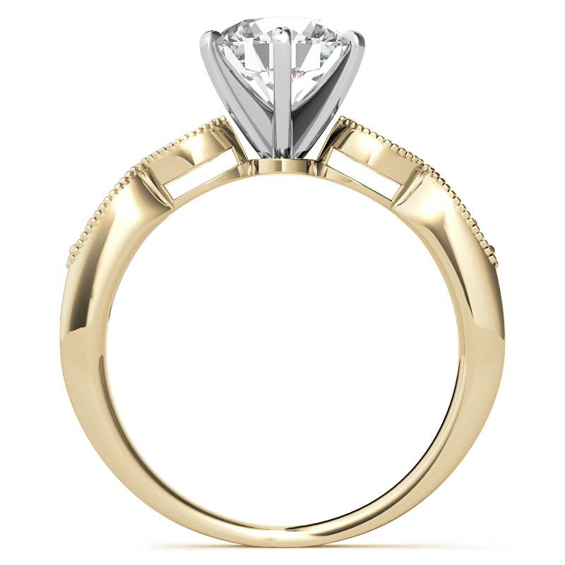 Moissanite Scalloped Milgrain Style Engagement Ring Setting