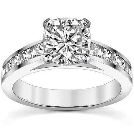 Princess Moissanite Cathedral Engagement Ring Setting 1.3ct