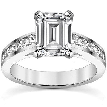 Princess Moissanite Cathedral Engagement Ring Setting 1.3ct