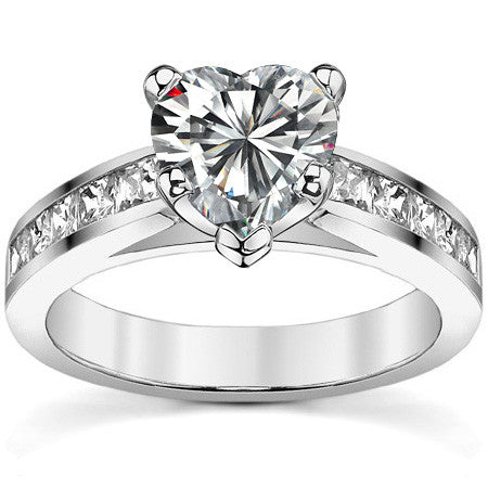 Princess Moissanite Cathedral Engagement Ring Setting 1.3ct