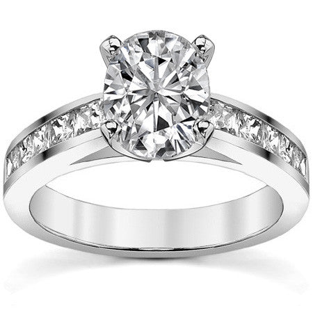Princess Moissanite Cathedral Engagement Ring Setting 1.3ct