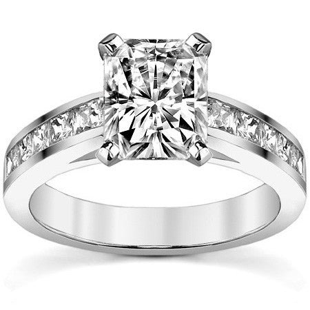 Princess Moissanite Cathedral Engagement Ring Setting 1.3ct