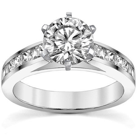 Princess Moissanite Cathedral Engagement Ring Setting 1.3ct