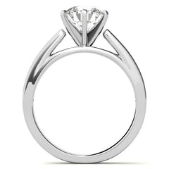 Round Brilliant Moissanite Cathedral Channel Engagement Ring, .30ct