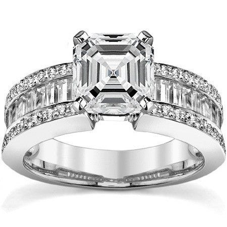 Baguette Moissanite Engagement Ring Setting 1.12ct