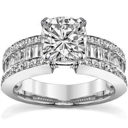 Baguette Moissanite Engagement Ring Setting 1.12ct