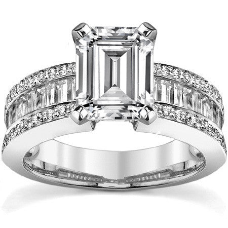 Baguette Moissanite Engagement Ring Setting 1.12ct