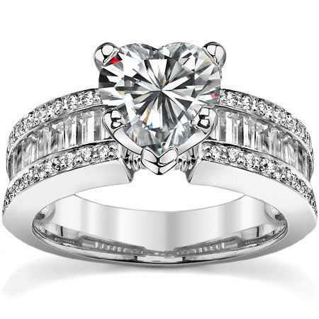 Baguette Moissanite Engagement Ring Setting 1.12ct