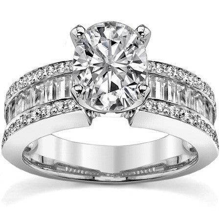 Baguette Moissanite Engagement Ring Setting 1.12ct