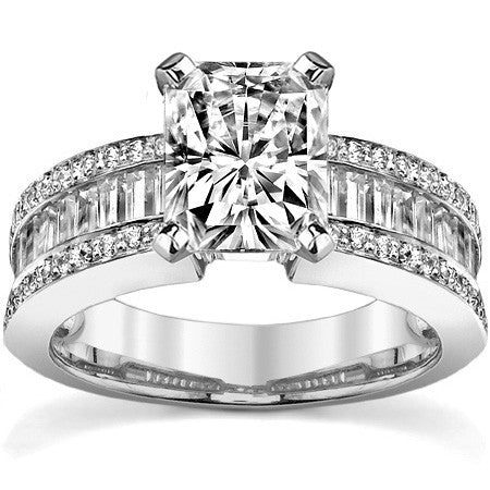 Baguette Moissanite Engagement Ring Setting 1.12ct