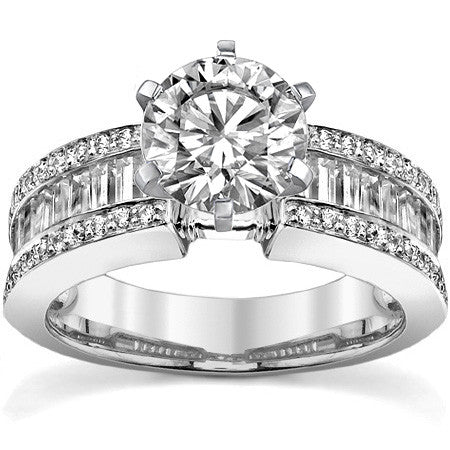 Baguette Moissanite Engagement Ring Setting 1.12ct