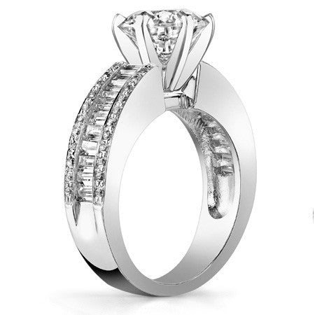 Baguette Moissanite Engagement Ring Setting 1.12ct