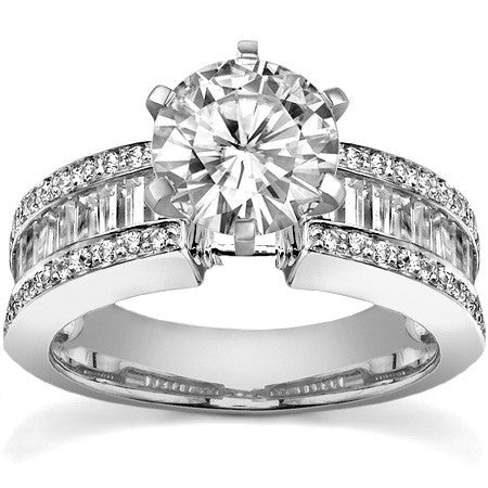 Baguette Moissanite Engagement Ring Setting 1.12ct