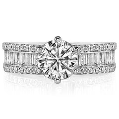 Baguette Moissanite Engagement Ring Setting 1.12ct