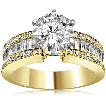 Baguette Moissanite Engagement Ring Setting 1.12ct