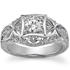 Round Antique Engraved Ring
