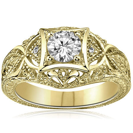 Round Antique Engraved Ring