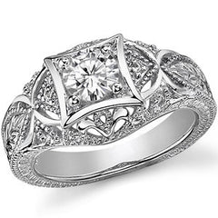 Round Antique Engraved Ring