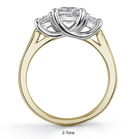 Three-Stone Princess cut Moissanite Engagement Ring
