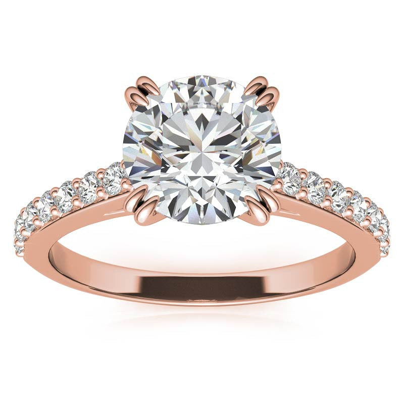 Double Prong Cathedral Moissanite Engagement Ring