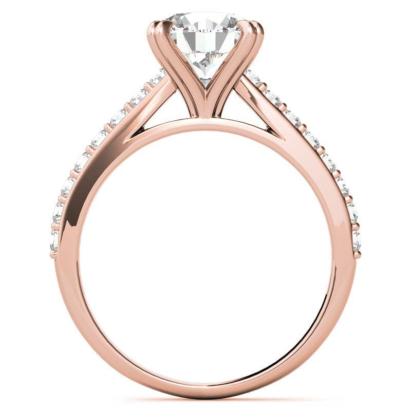 Double Prong Cathedral Moissanite Engagement Ring