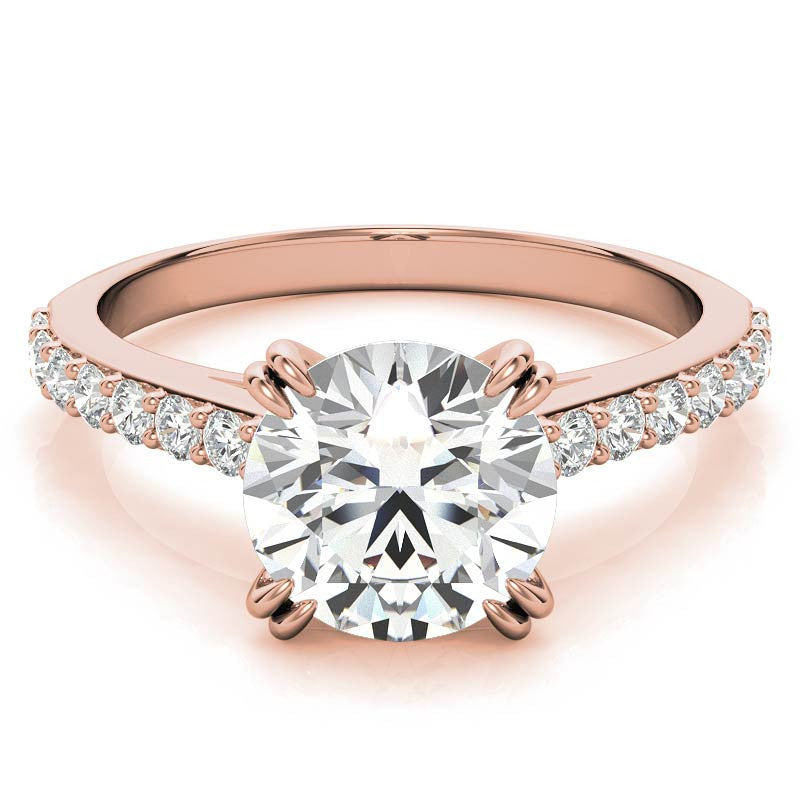Double Prong Cathedral Moissanite Engagement Ring