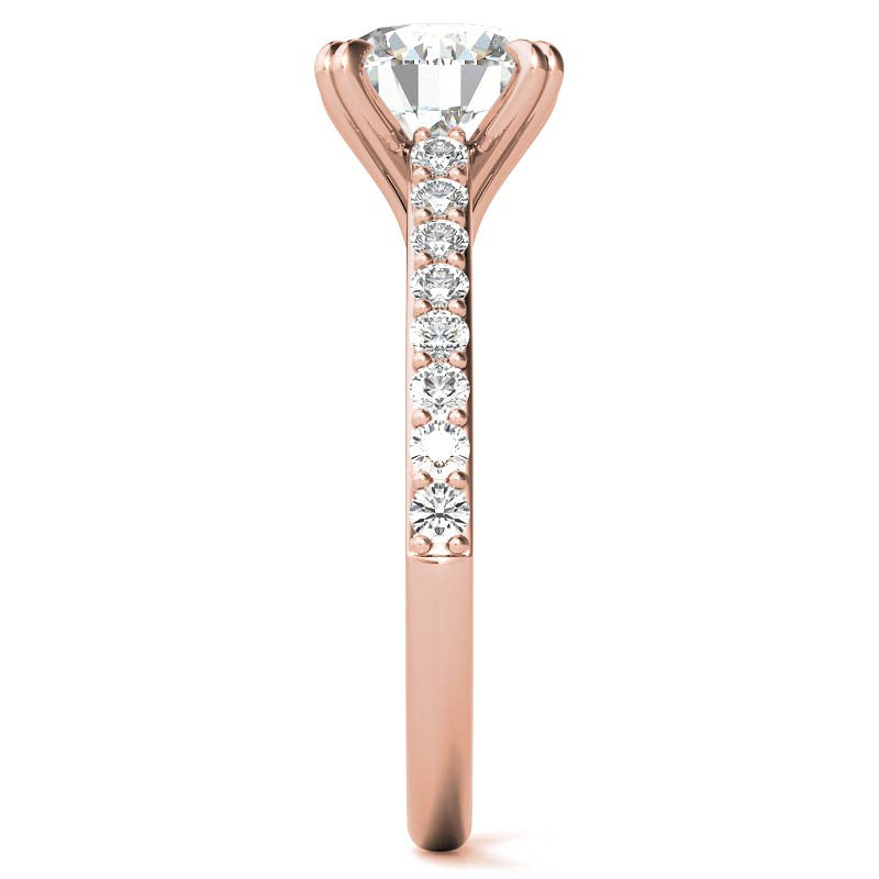 Double Prong Cathedral Moissanite Engagement Ring