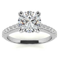 Double Prong Cathedral Moissanite Engagement Ring