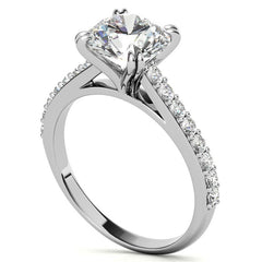 Double Prong Cathedral Moissanite Engagement Ring