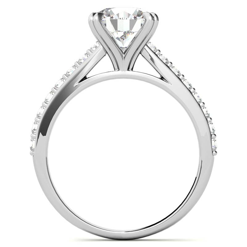 Double Prong Cathedral Moissanite Engagement Ring