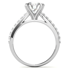Double Prong Cathedral Moissanite Engagement Ring