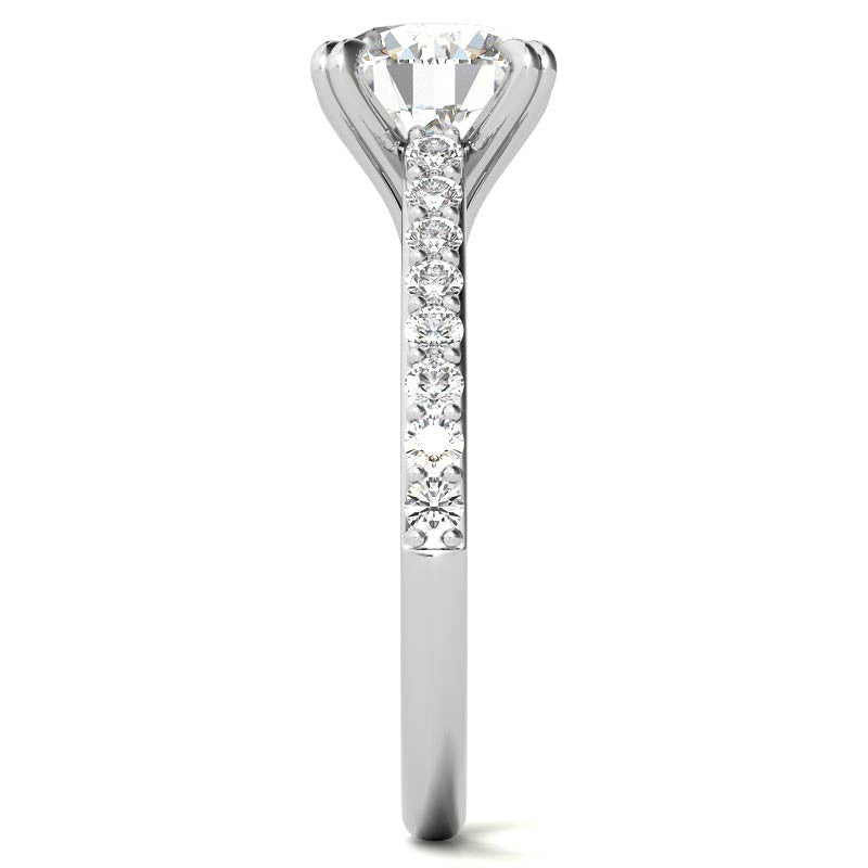 Double Prong Cathedral Moissanite Engagement Ring