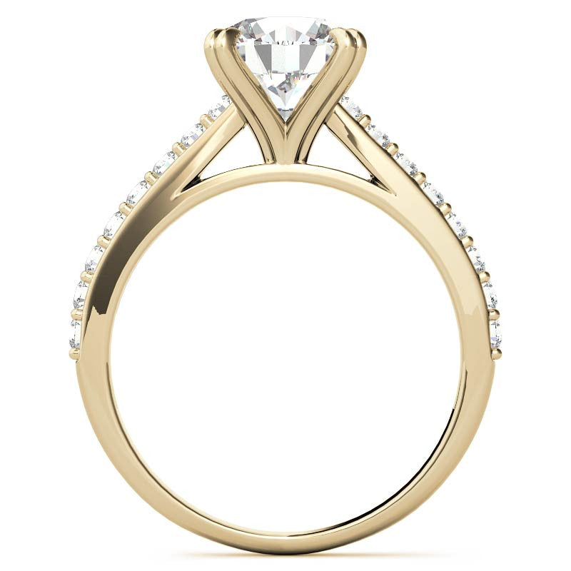 Double Prong Cathedral Moissanite Engagement Ring