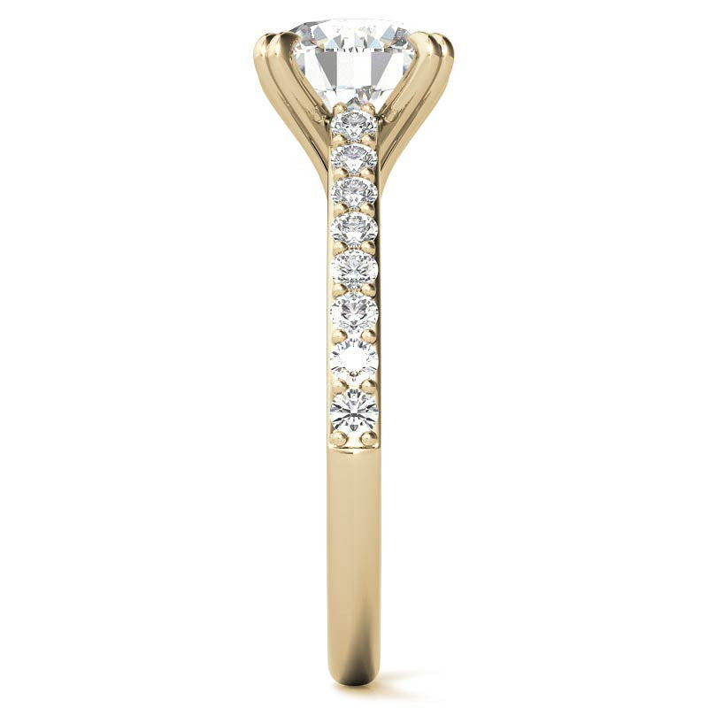 Double Prong Cathedral Moissanite Engagement Ring