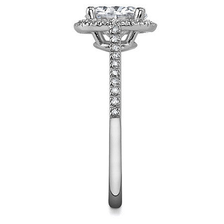 Cushion Petite Halo Style Moissanite Engagement Ring