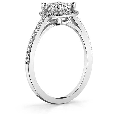 Cushion Petite Halo Style Moissanite Engagement Ring